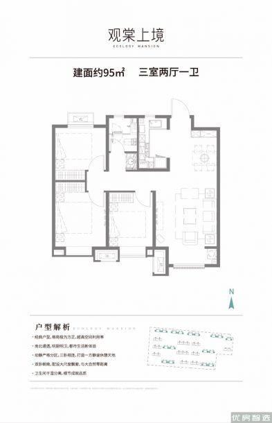 建面建筑面积：约95平米