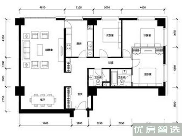 阳光上东熙红印室厅卫1厨