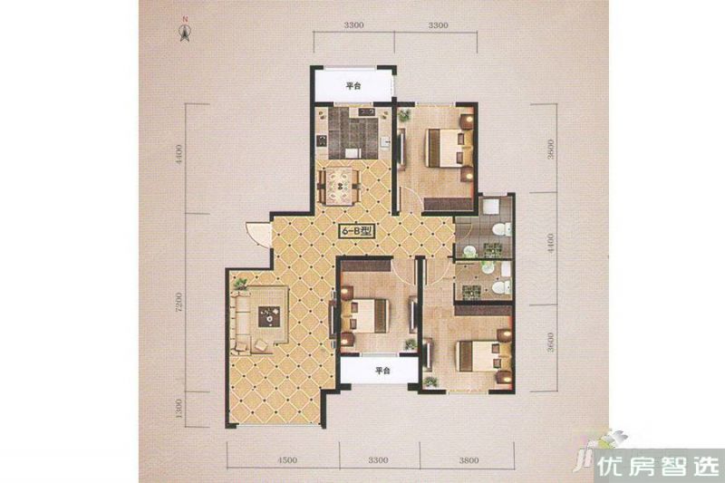 建面建筑面积：约83平米
