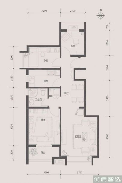 建面建筑面积：约90平米