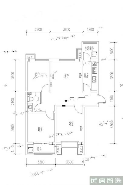 岸上澜湾3室2厅1卫1厨