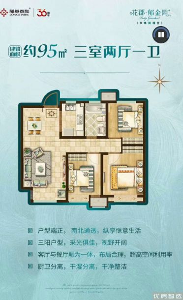 3室2厅1卫建面0
