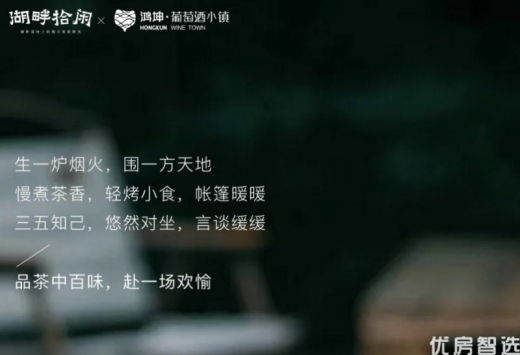 当前在售慢煮茶香，畅享拾闲 老友知己，悠然时光  - 鸿坤葡萄酒小镇 冬日湖畔生活图鉴
